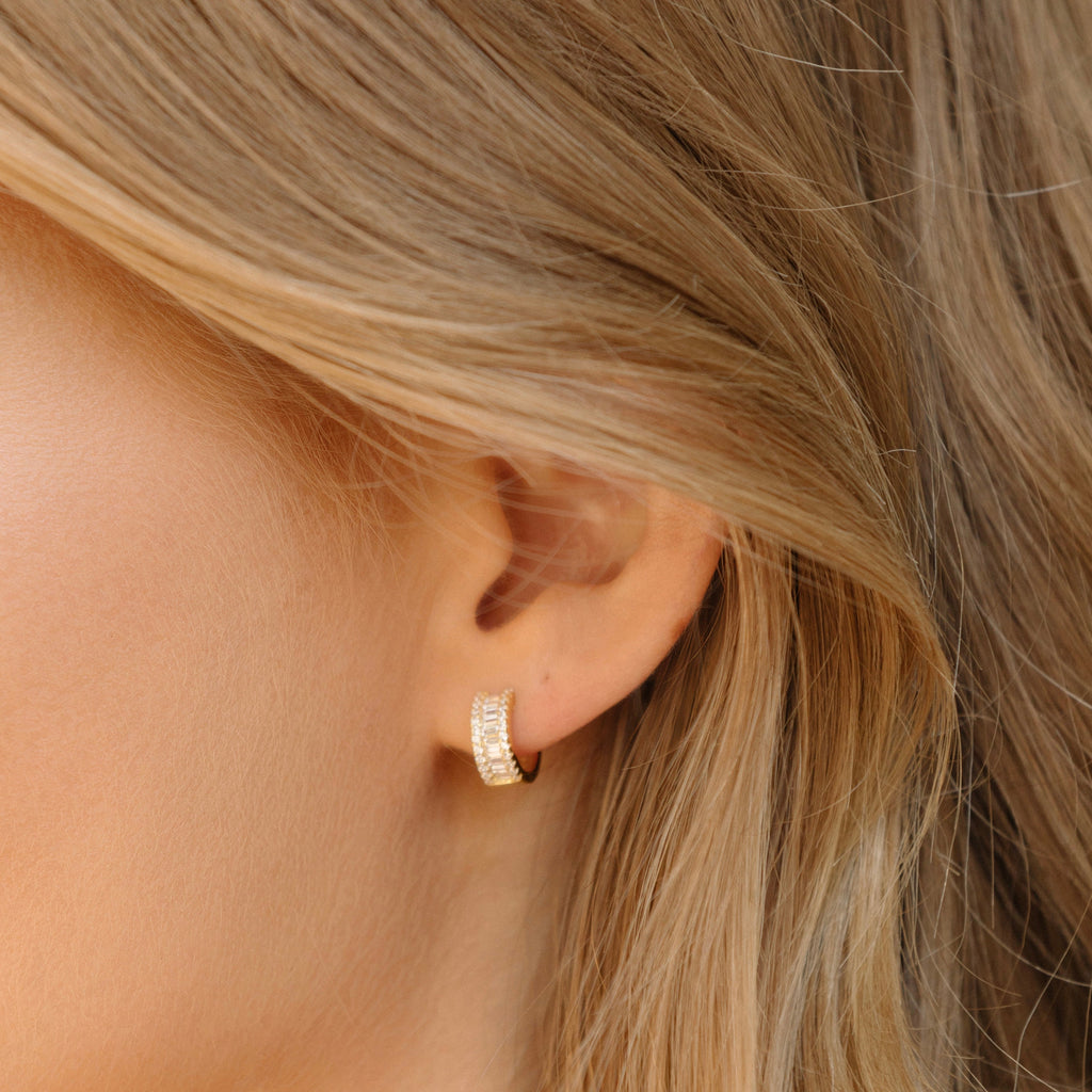 Round and Baguette Hoops
