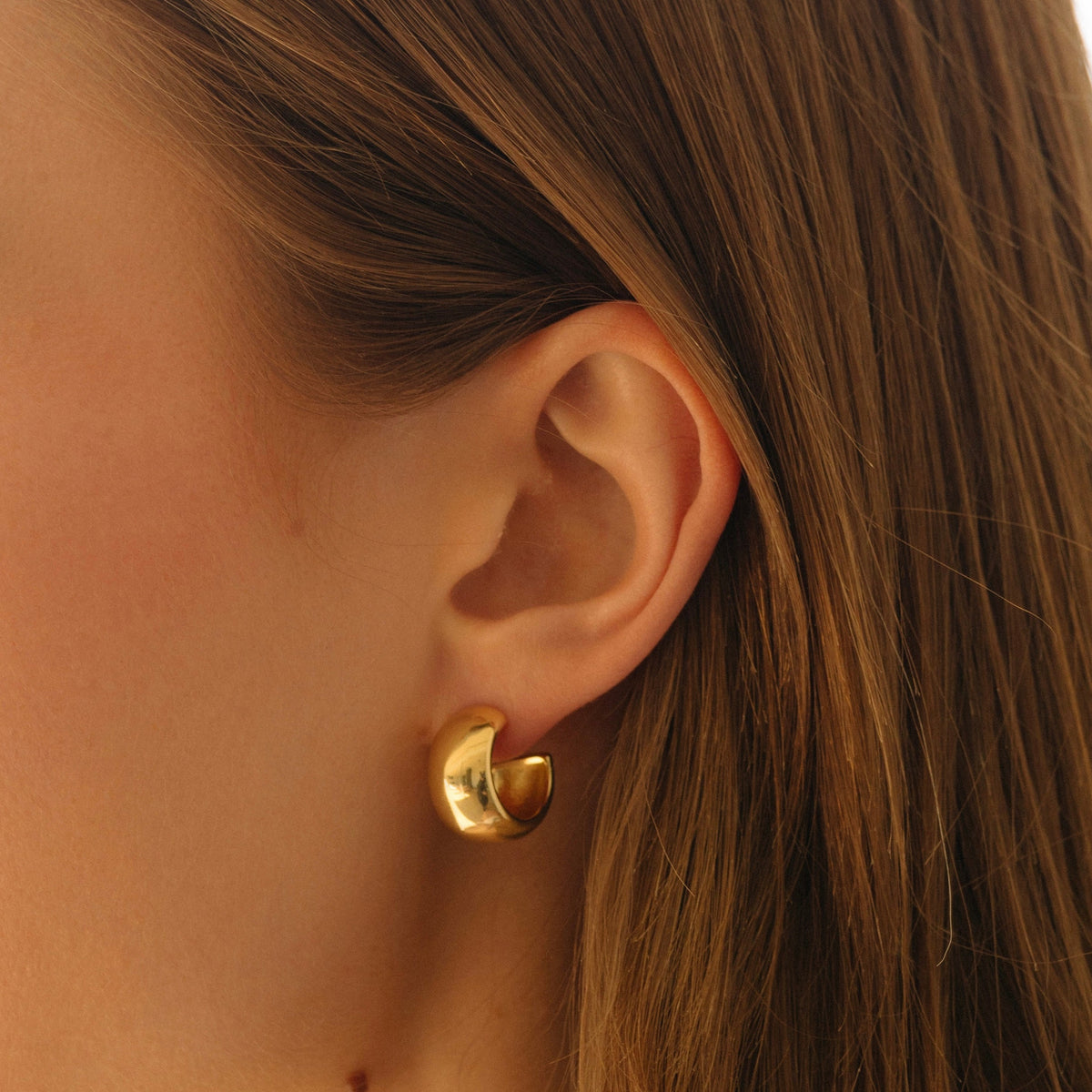 Gold Filled Dome Hoops