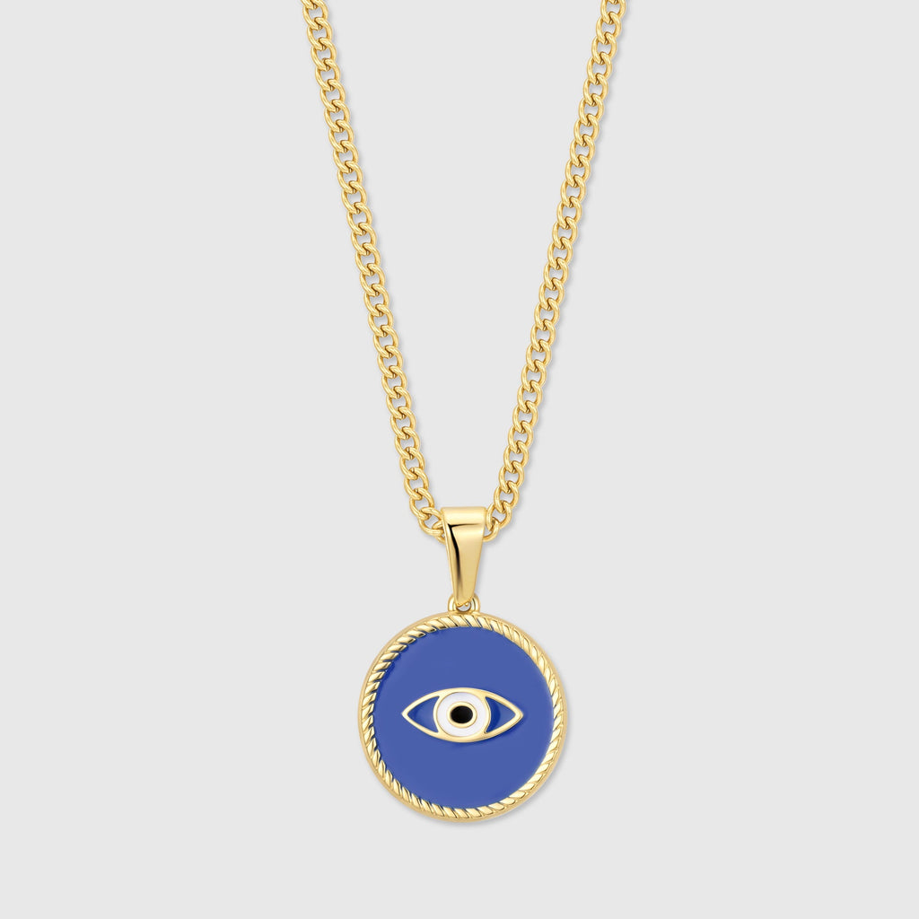 Evil Eye Enamel Gold Pendant