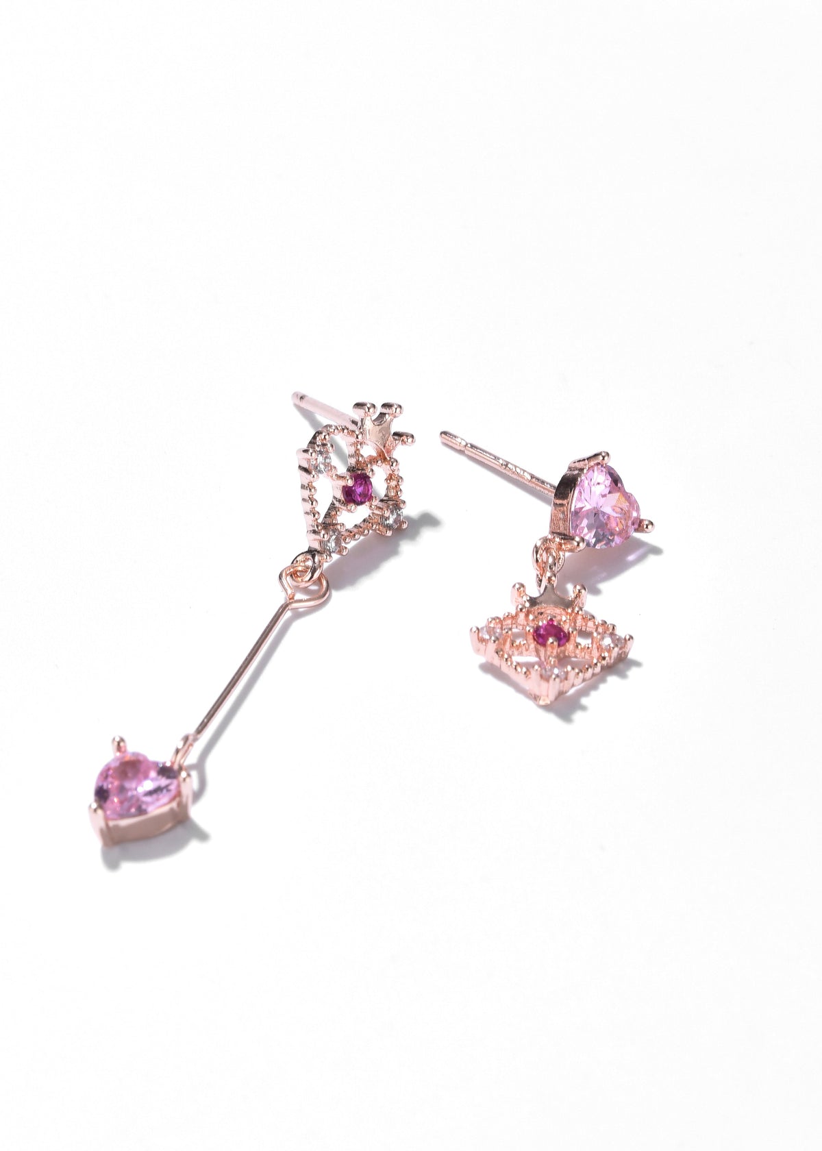 Rose Gold Heart Earrings