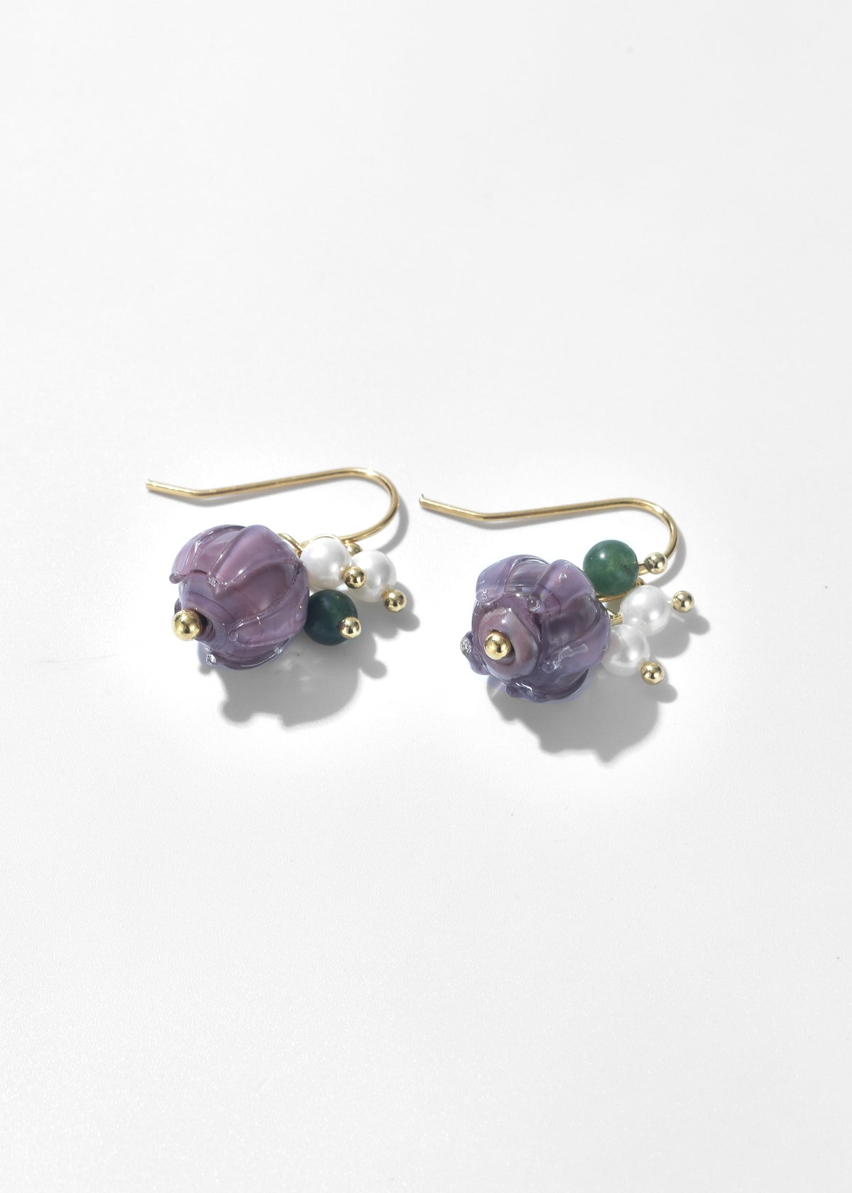 Purple Flower Earrings