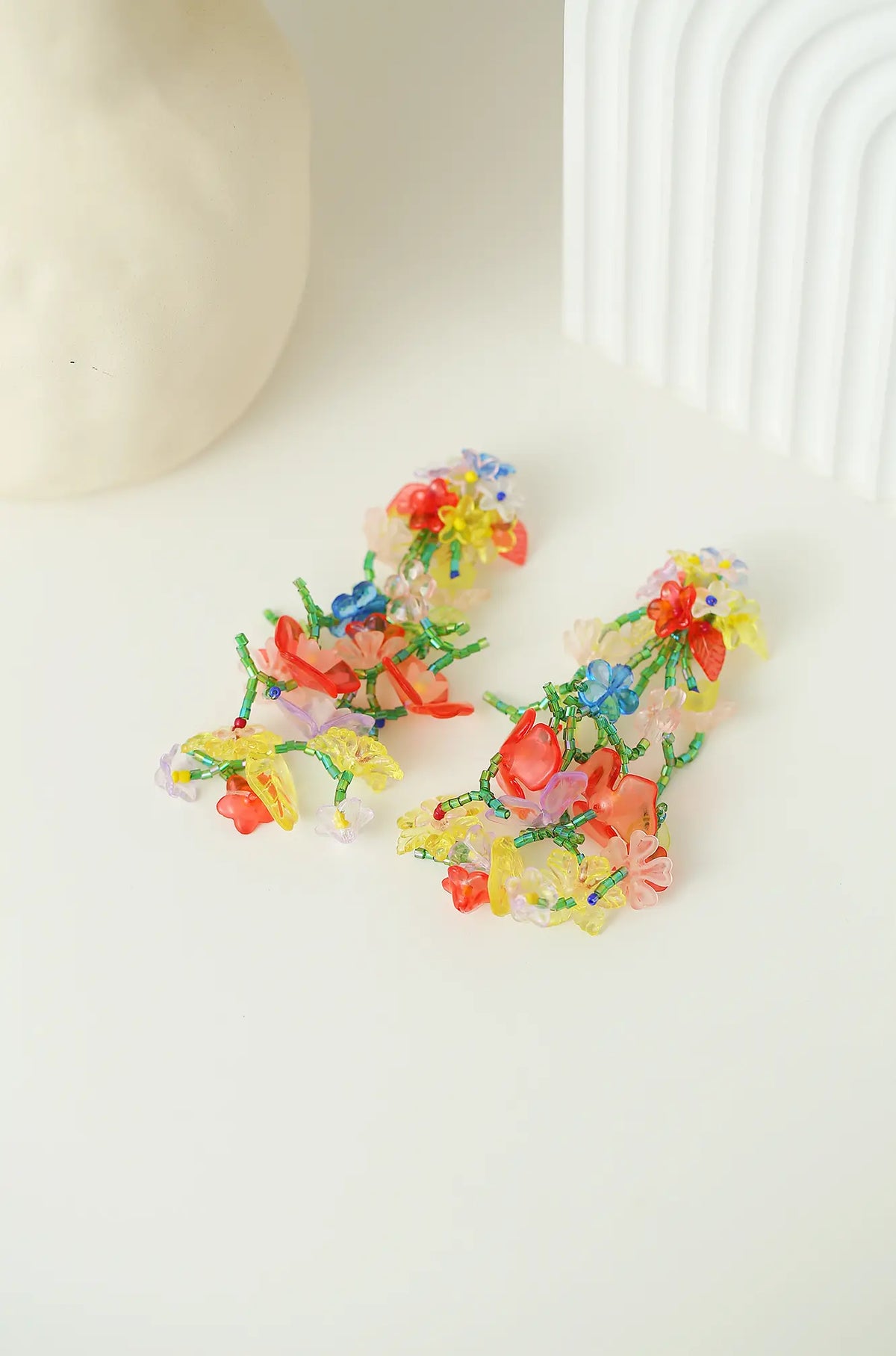Y2K Inspired Trendy Beaded Flower Earrings