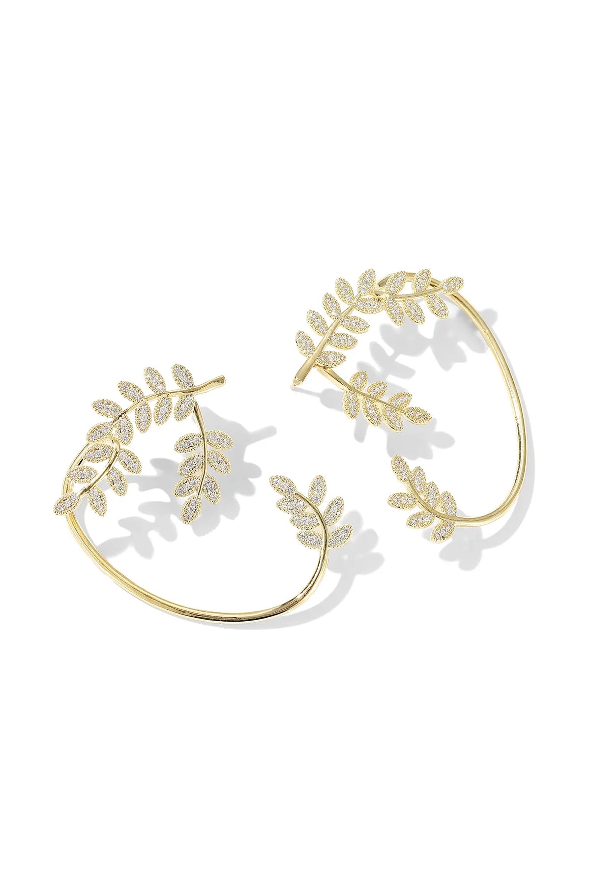Leafy Gold Crawler Earrings
