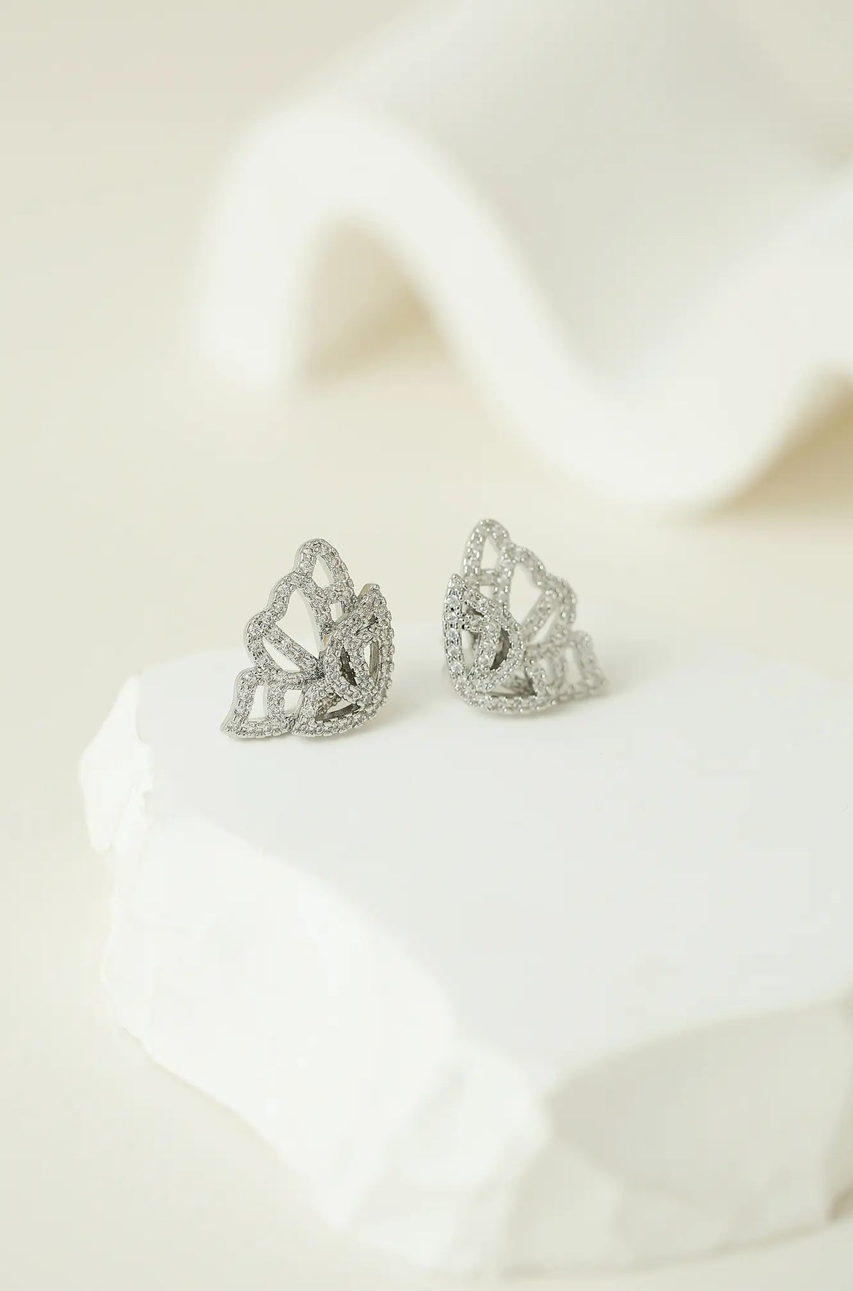 Sparkling Butterfly Studs