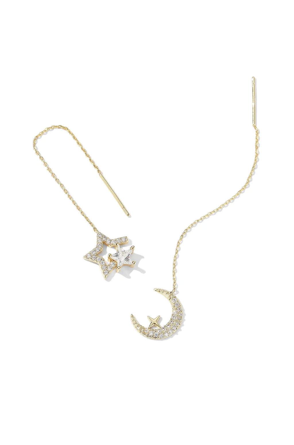 Moon Star Threading Earrings