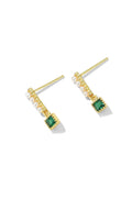 Green Emerald Dangle Earrings