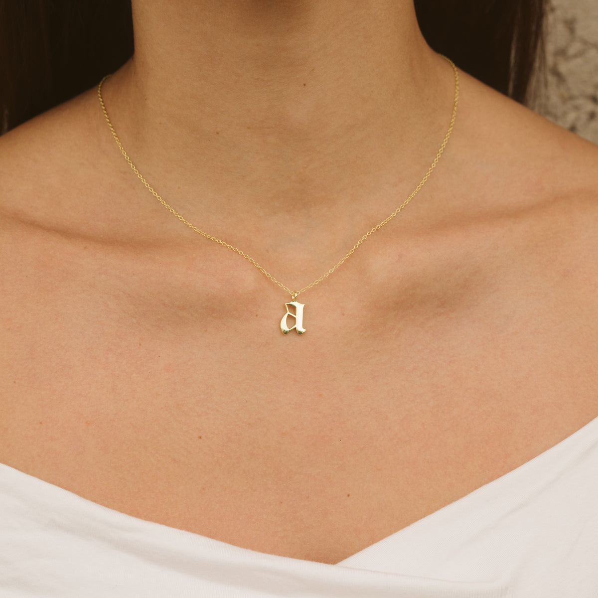Old English Letter Necklace