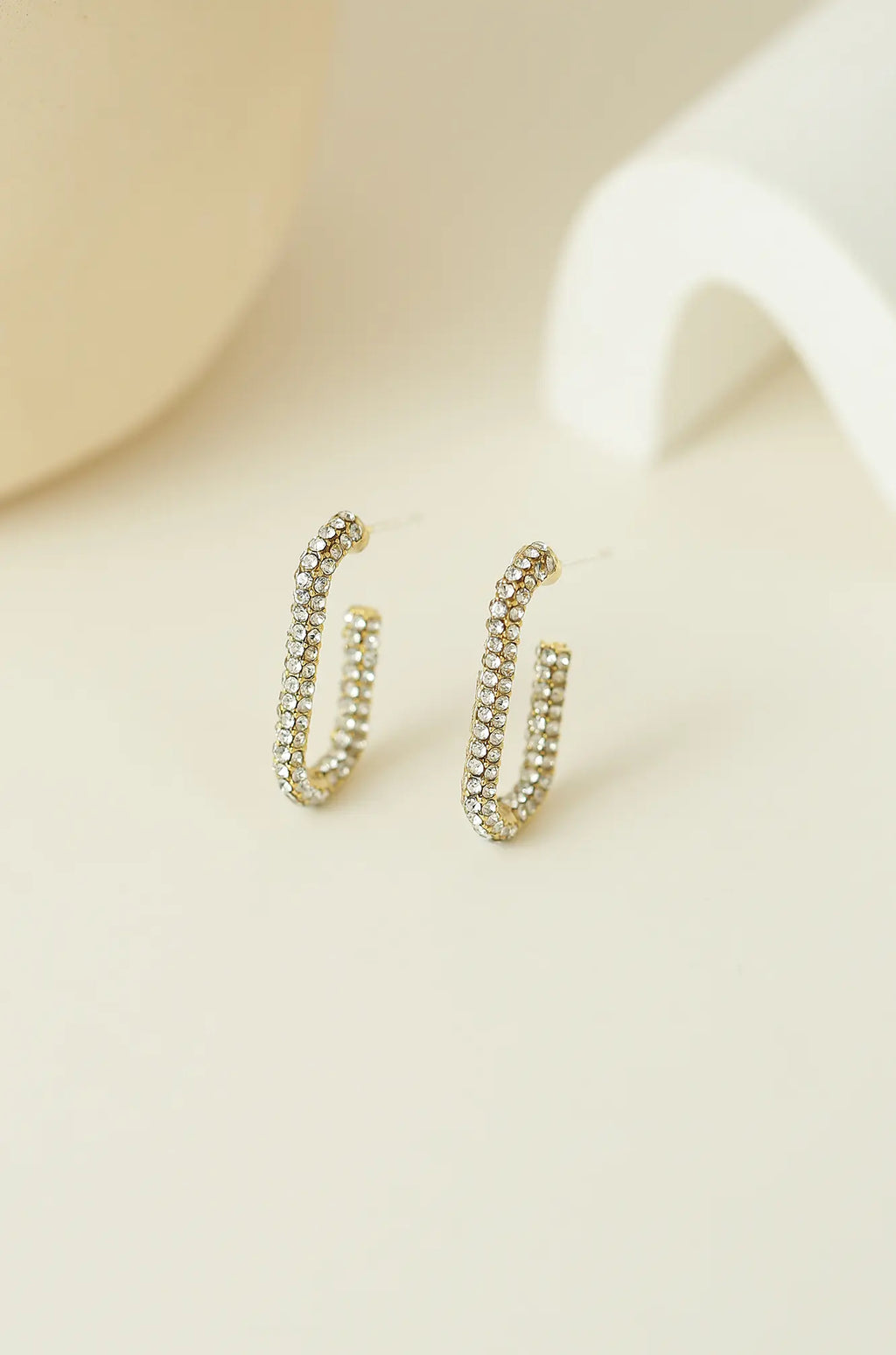 Pave Hoop Earrings