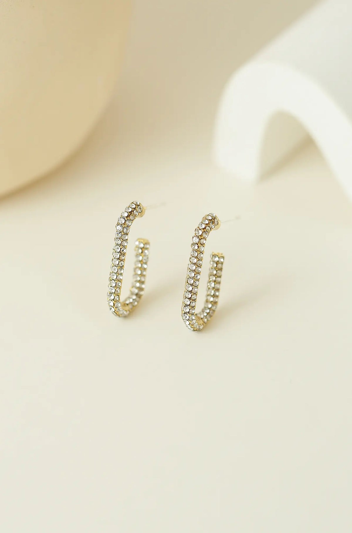 Pave Hoop Earrings