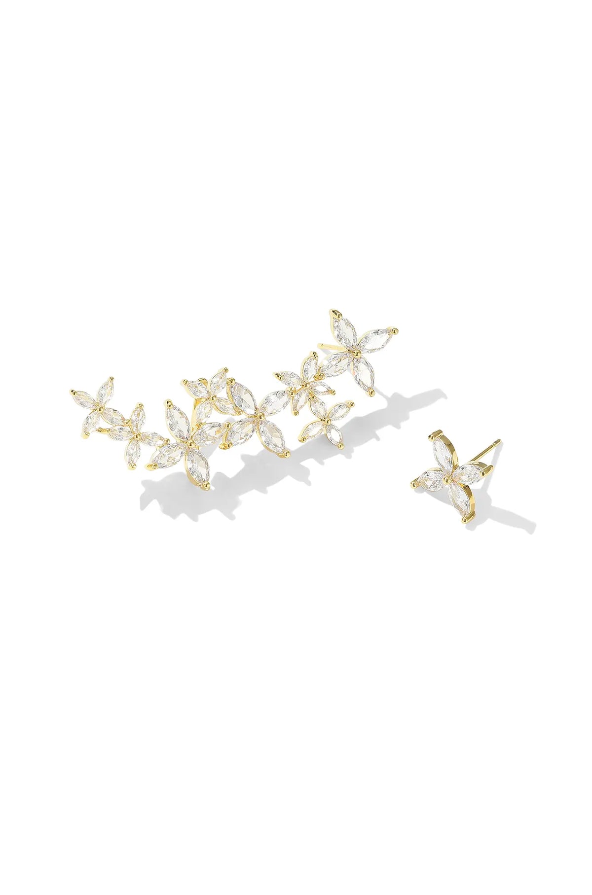 Floral Ear Crawler Earrings