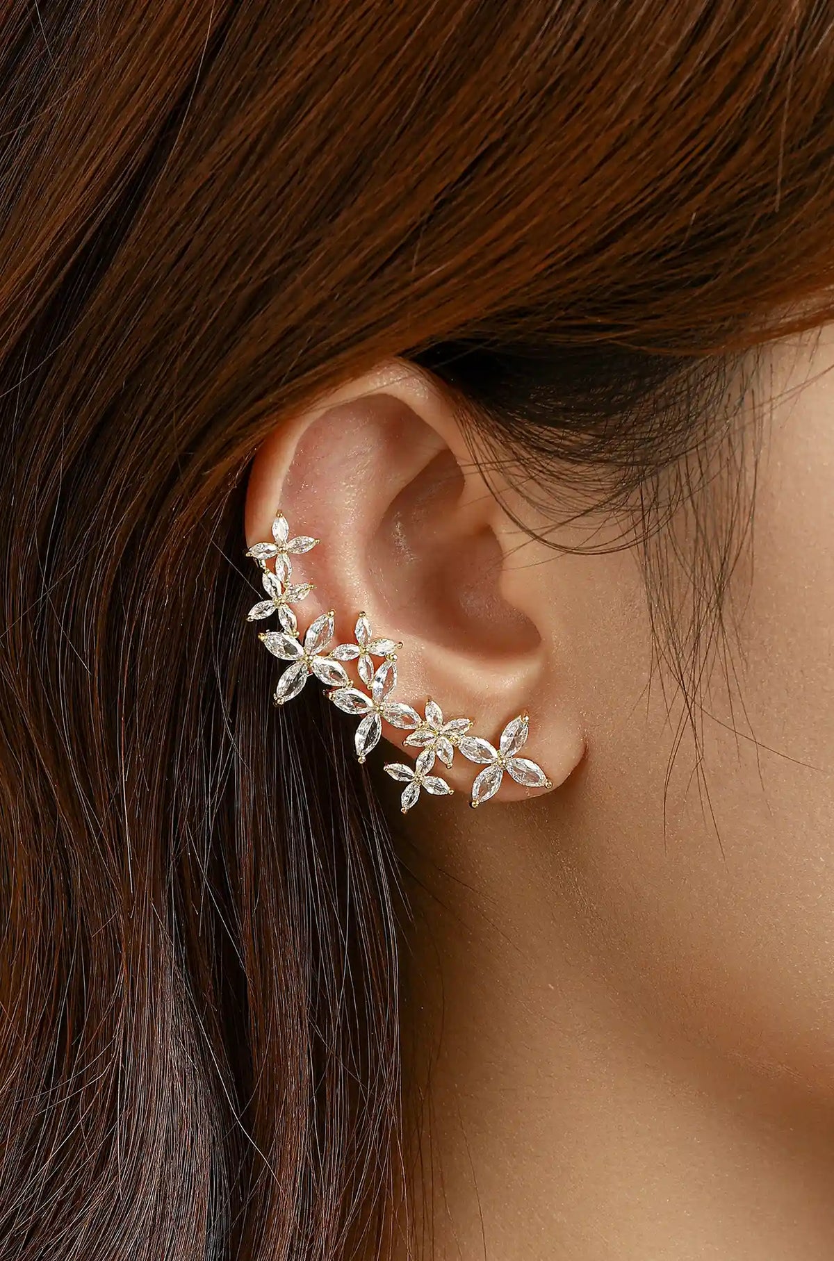 Floral Ear Crawler Earrings