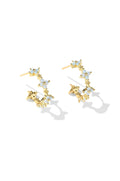 Dainty Blue Flower Hoop Earrings
