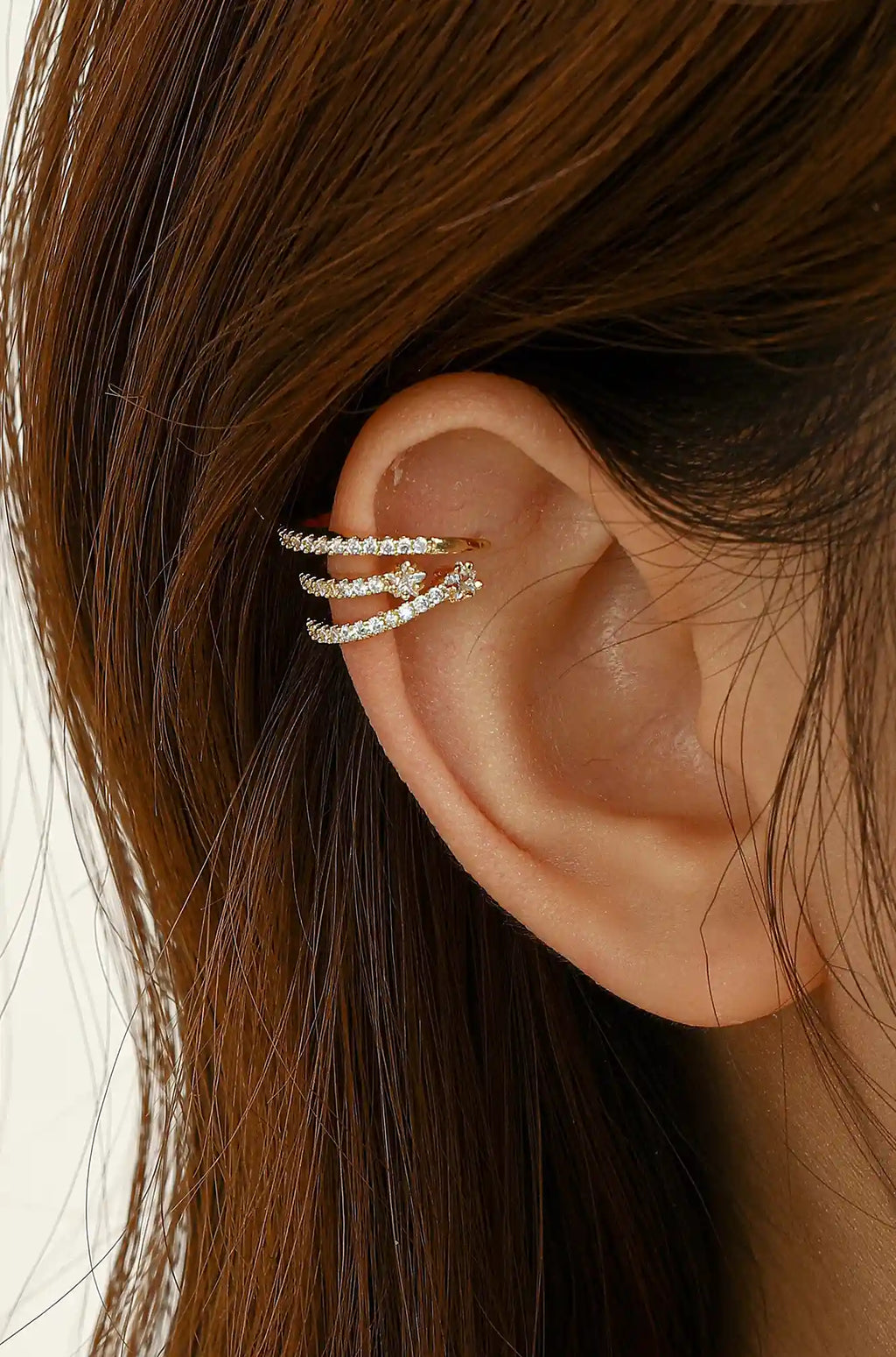 Three Layer Cuff Hoop Earrings
