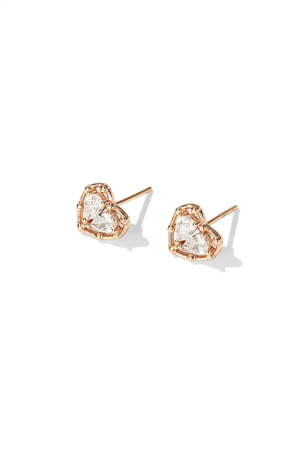 Heart Crystal Earrings Studs
