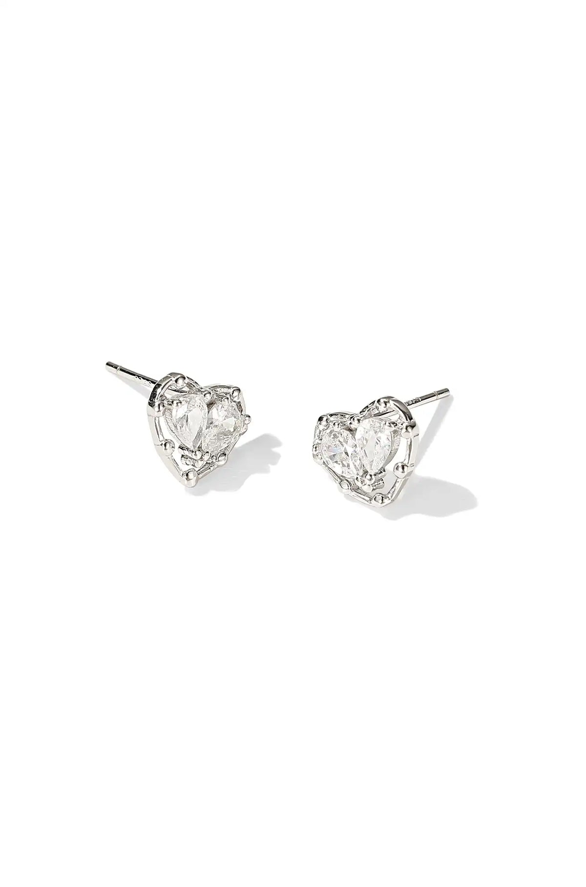 Heart Crystal Earrings Studs