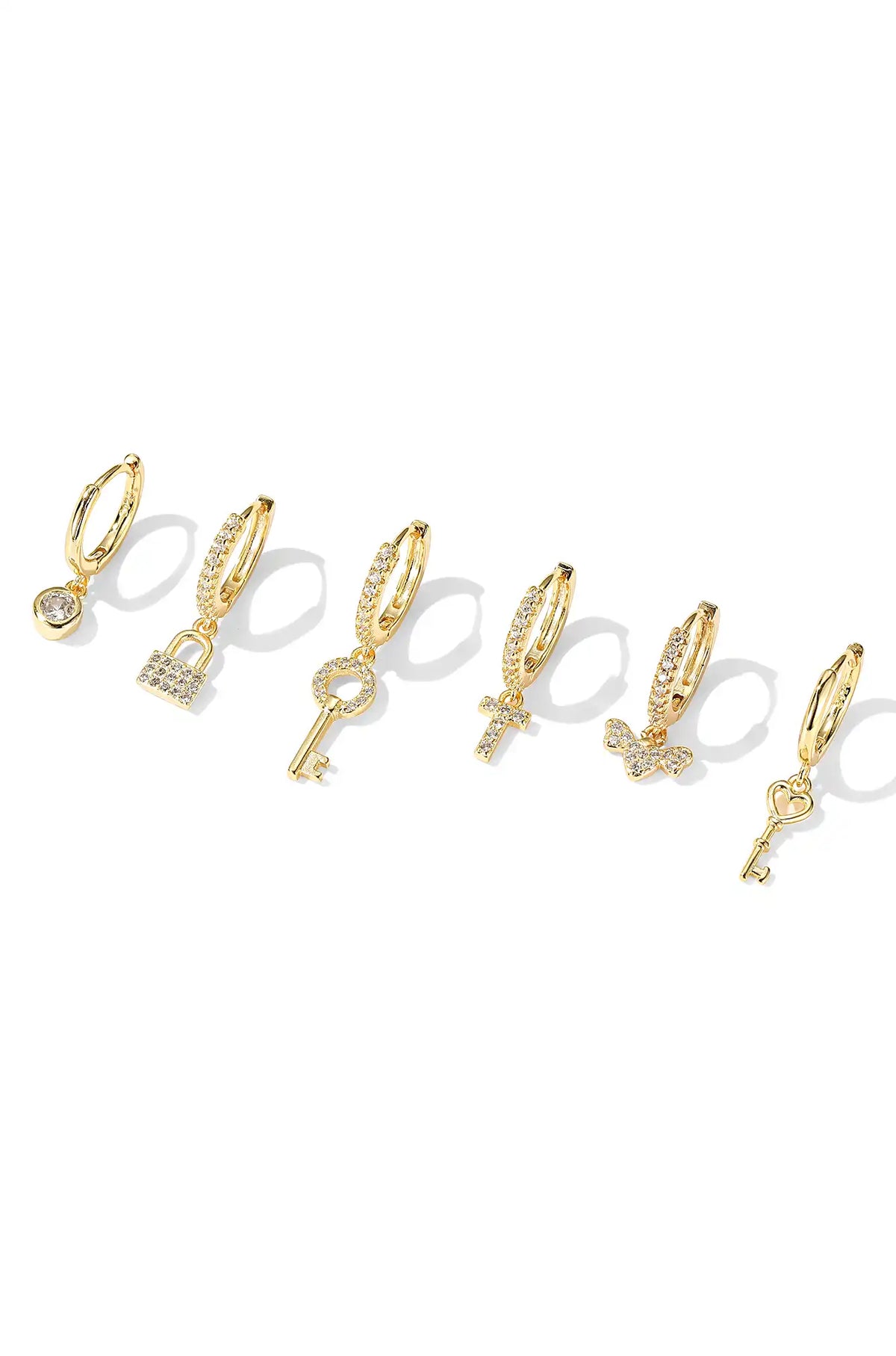 Lock and Key Earrings Set