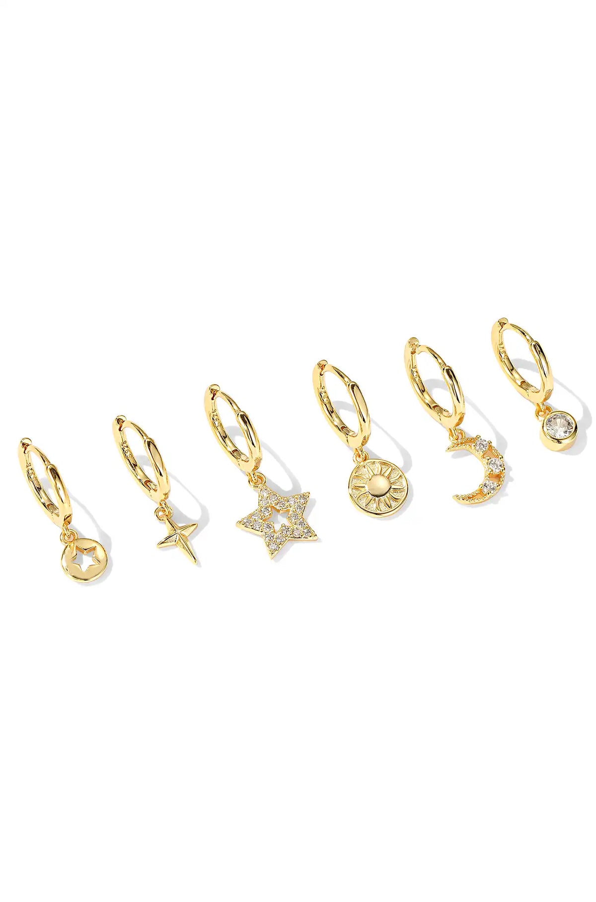 Star Gold Earrings Set