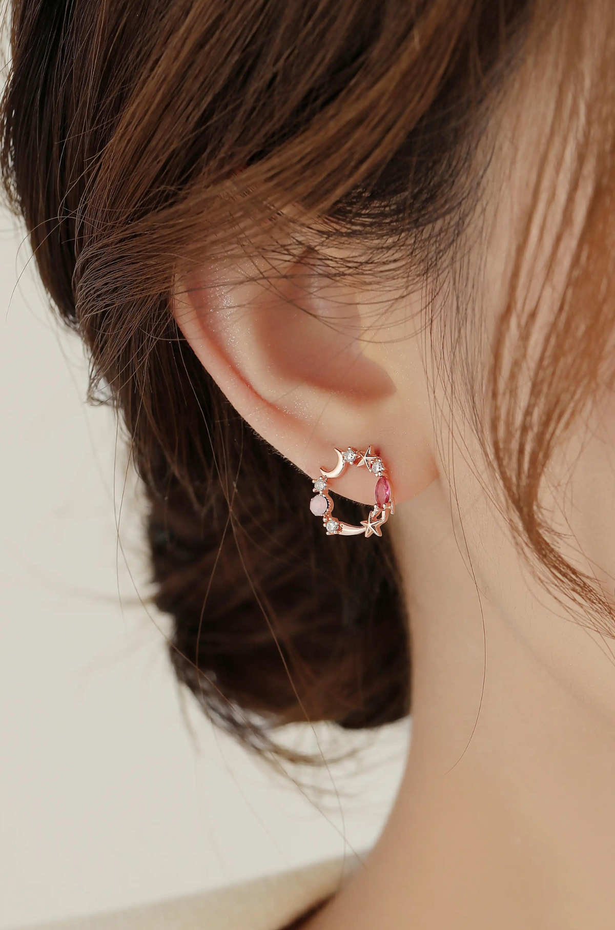 Celestial Hoop Stud Earrings