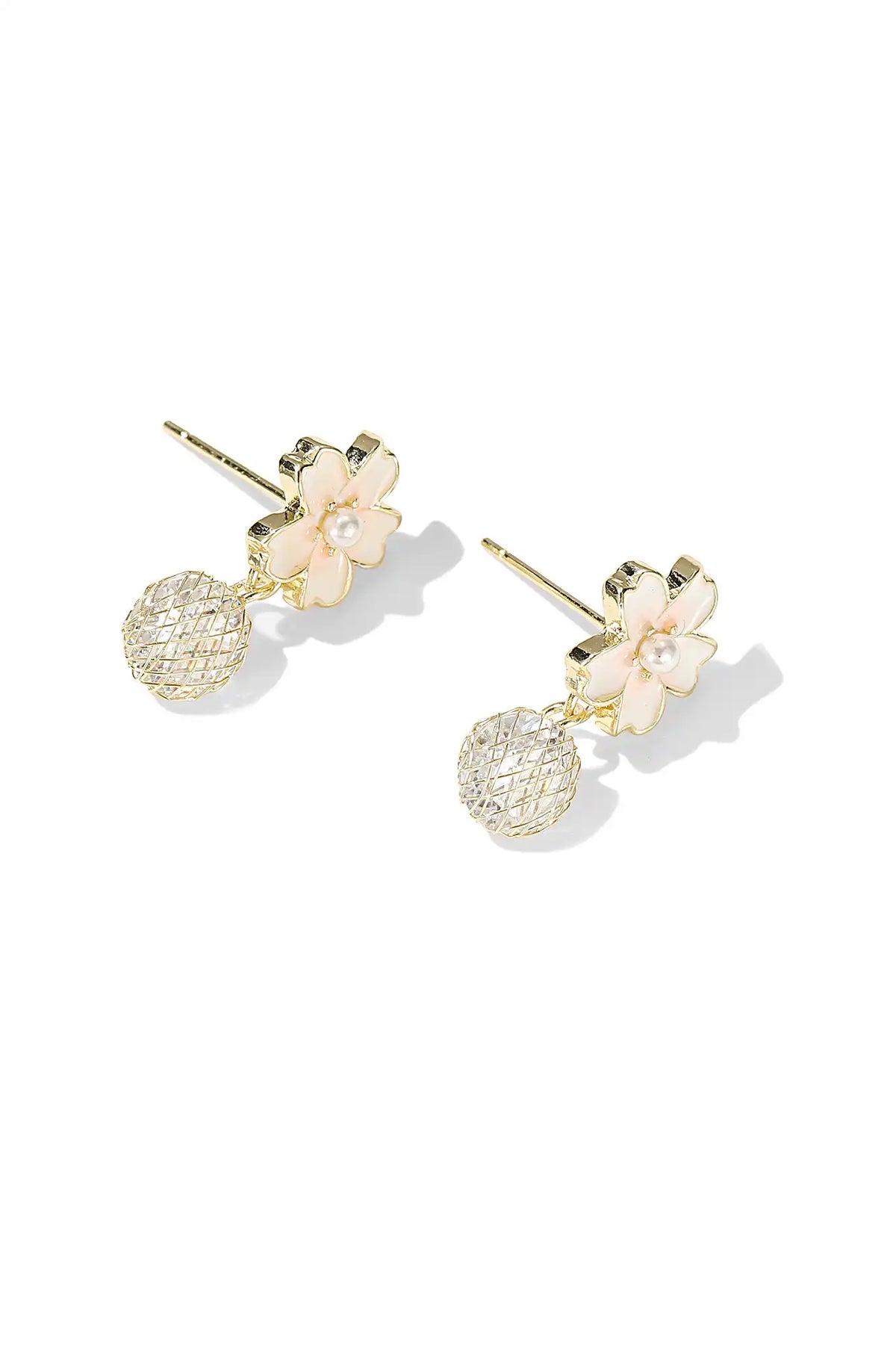 Flower Stud Drop Earrings