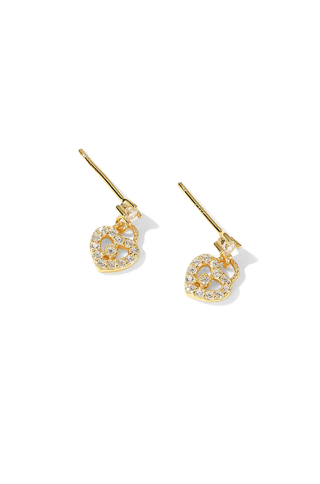 Dainty Dangle Heart Earrings