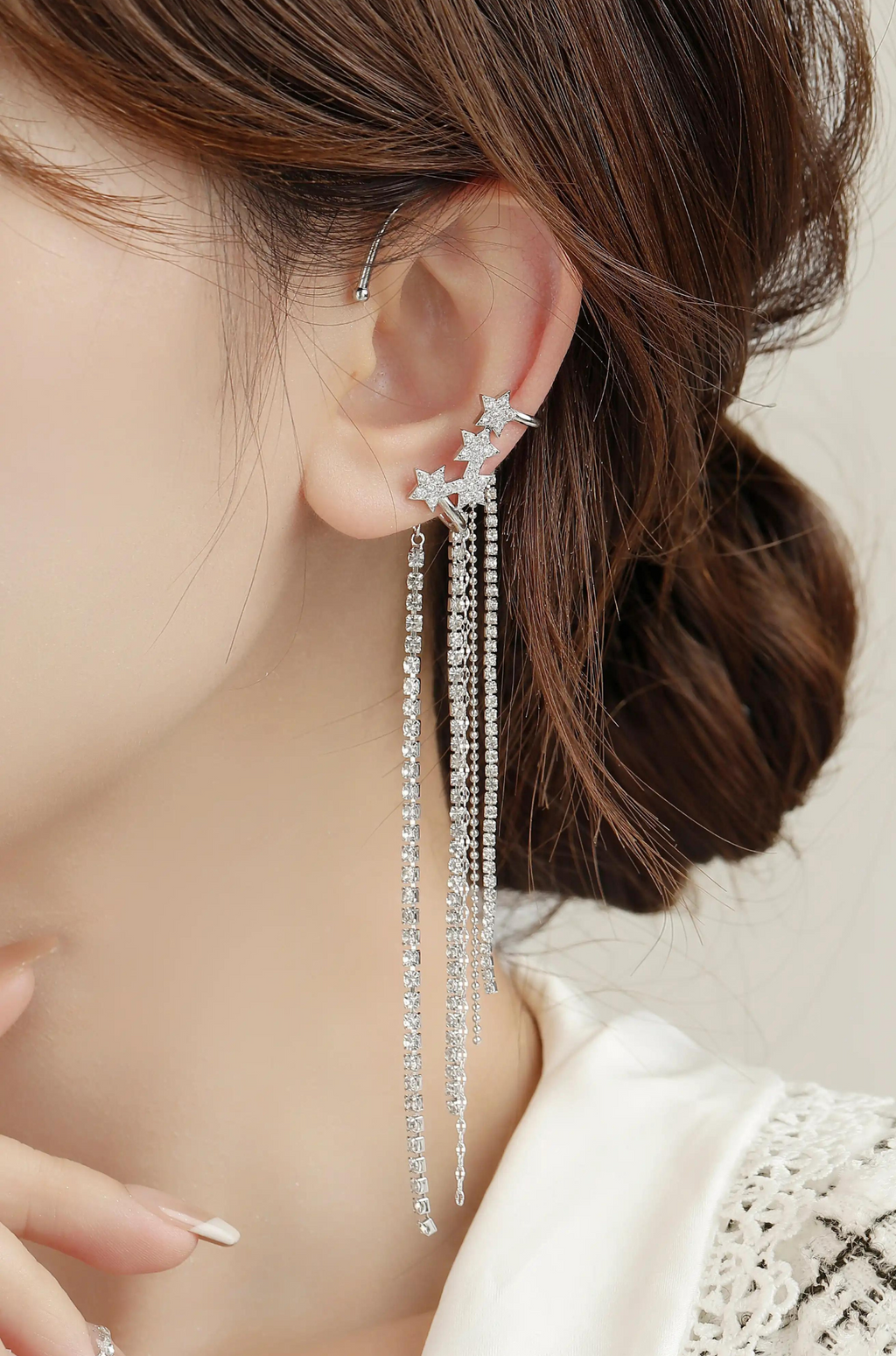 Star Fall Dangle Ear Cuff