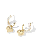 Golden Heart Pearl Earrings