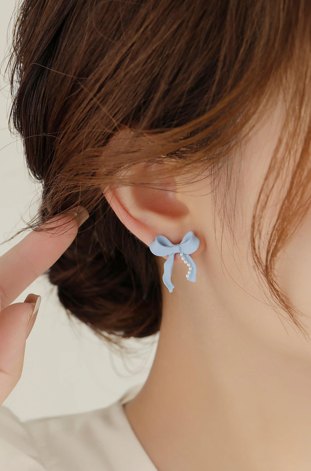 Bow Earrings with Pearl