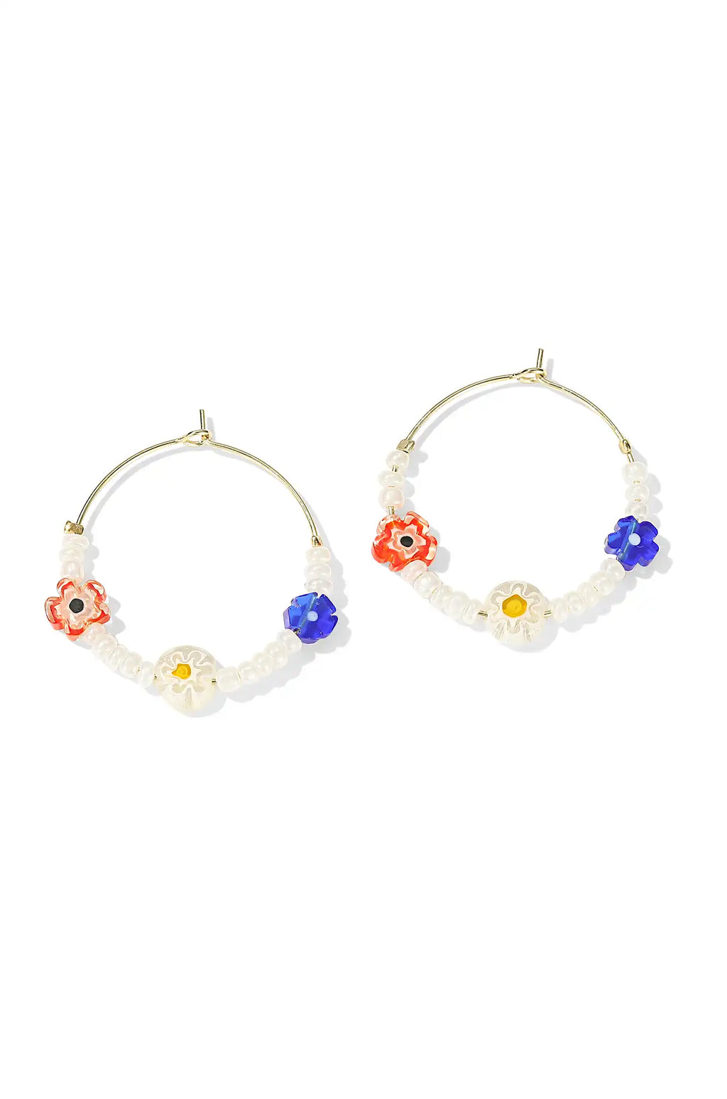 Triple Bloom Pearl Hoops