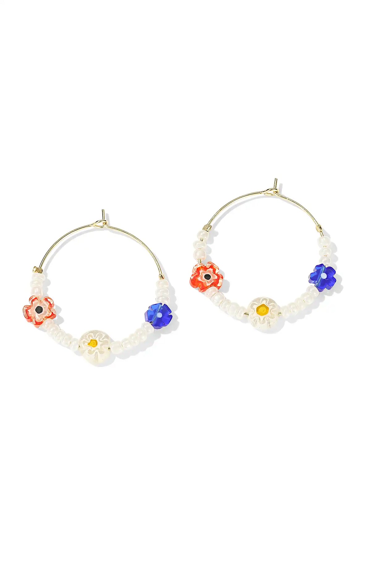 Triple Bloom Pearl Hoops