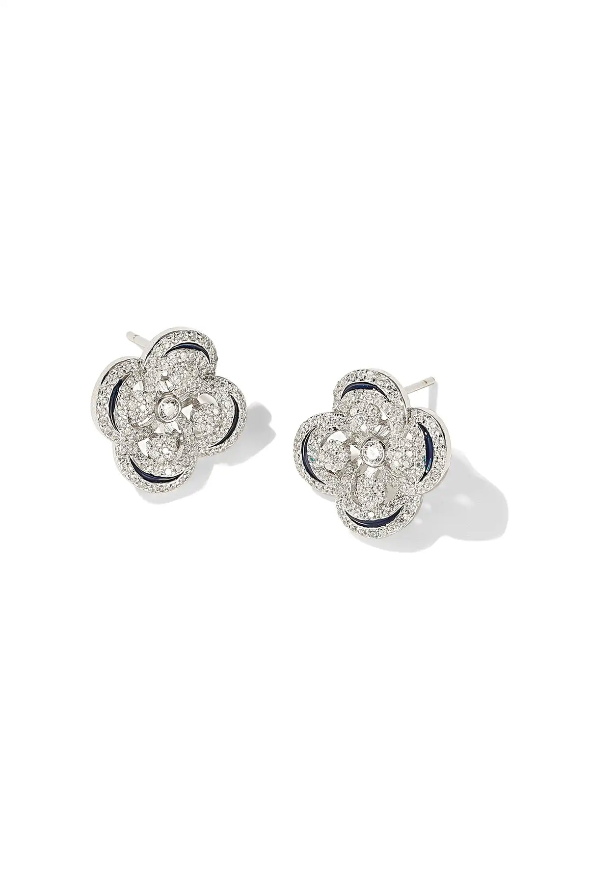 Midnight Clover Stud Earrings