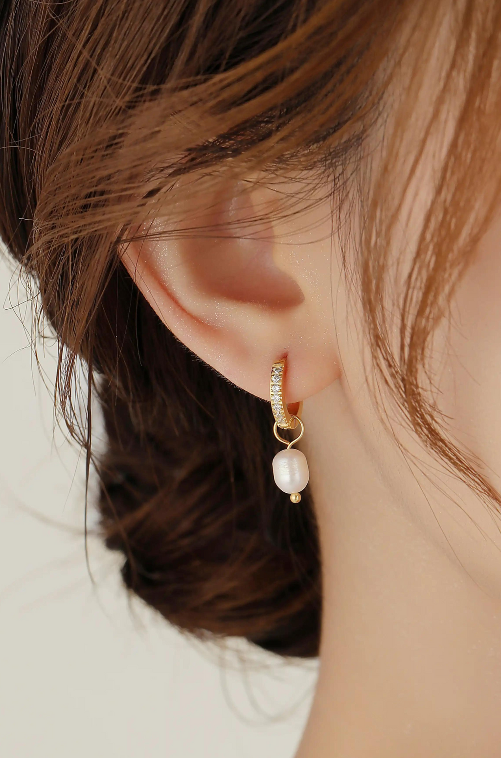 Graceful Hoop Pearl Earrings