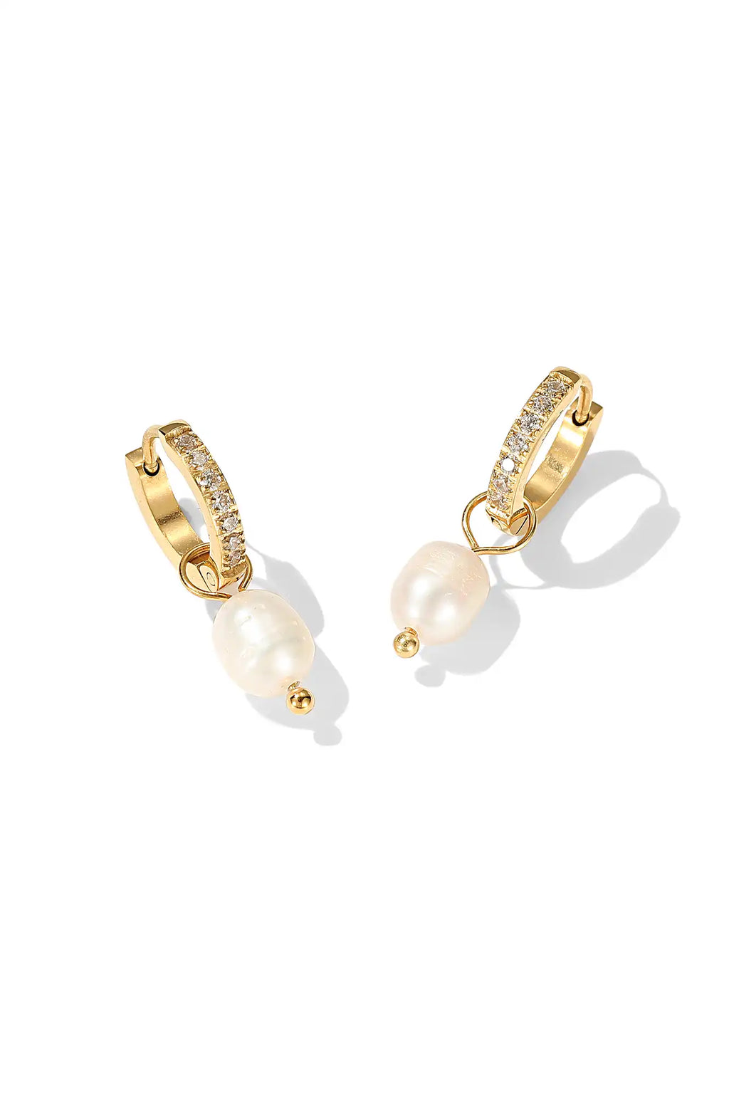 Graceful Hoop Pearl Earrings