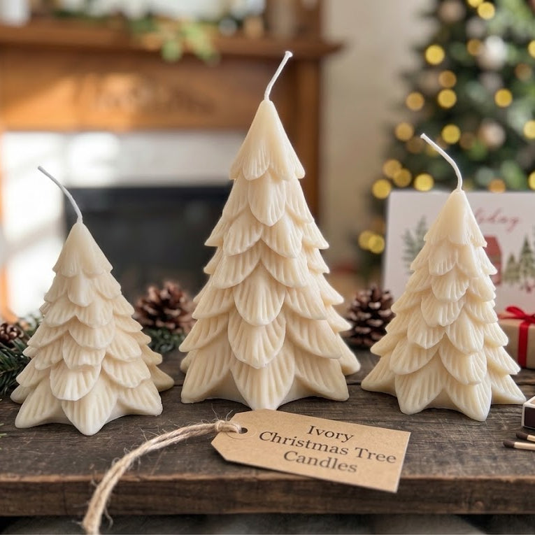 Evergreen Forest Christmas Ivory Tree Candle – WildBloom Gifts