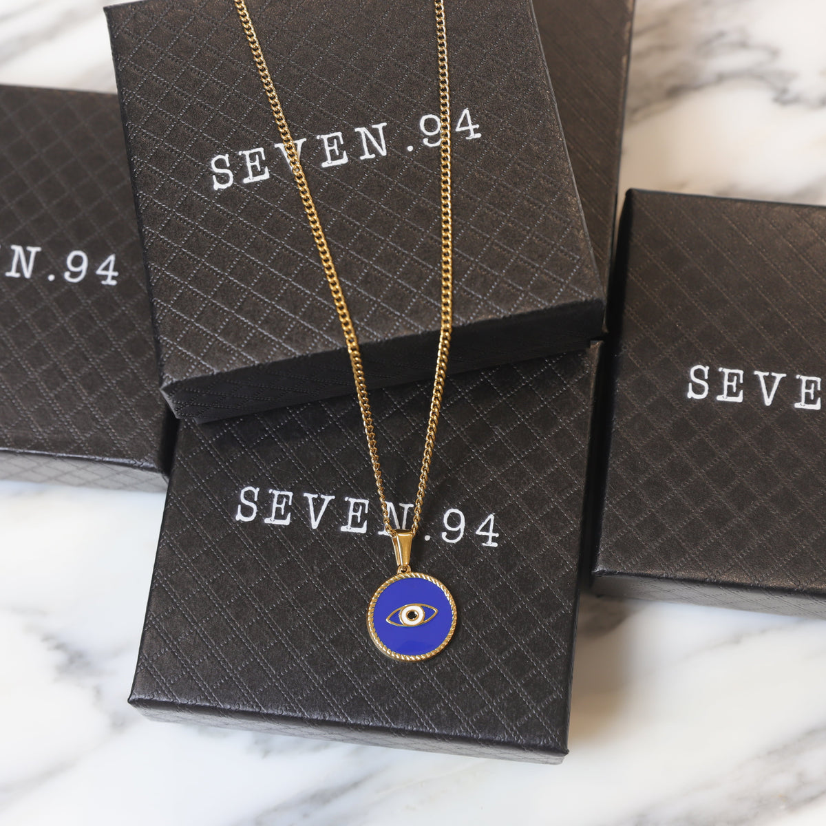 Evil Eye Enamel Gold Pendant
