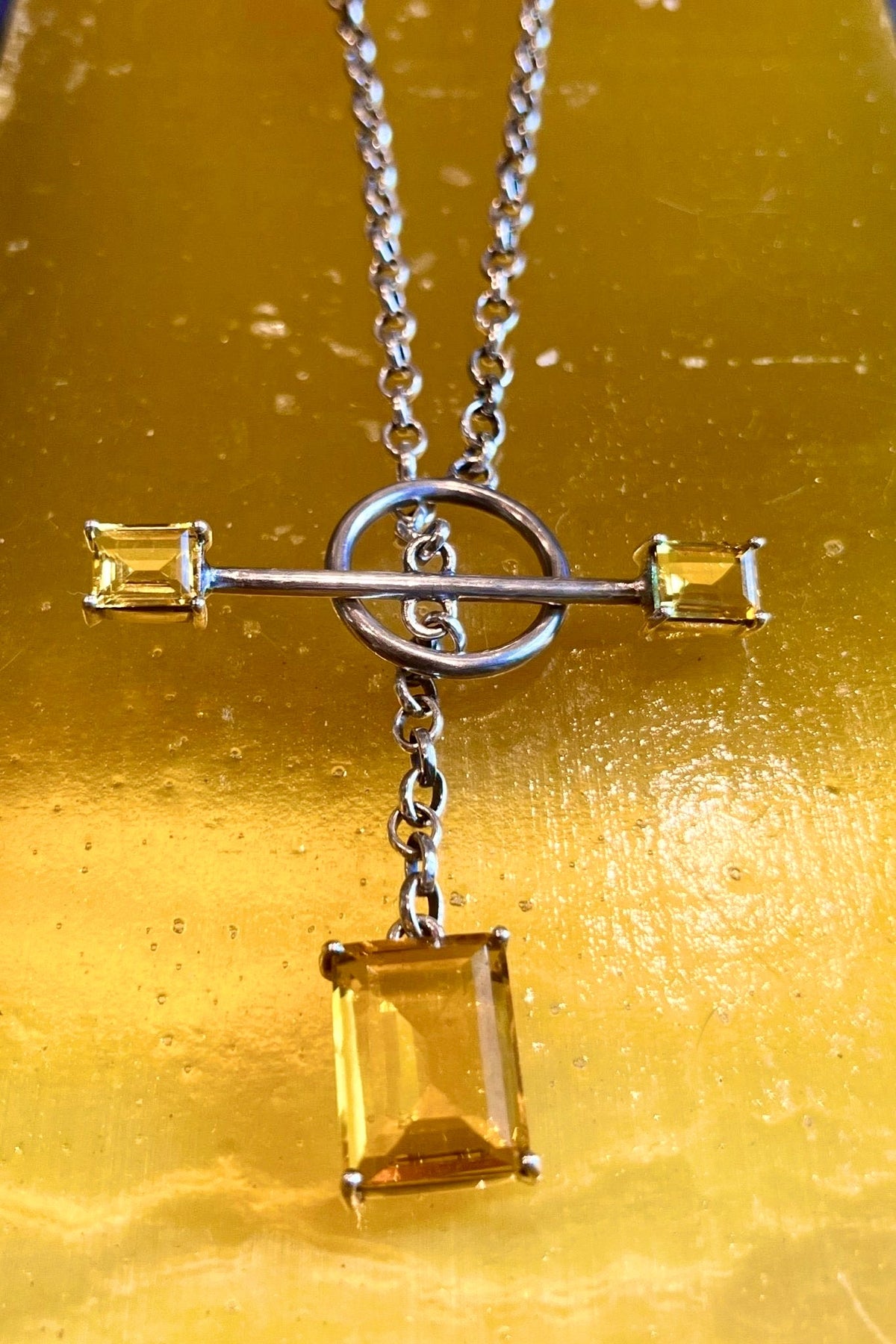 Calling Card Toggle Necklace in Golden (Silver)