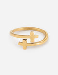 Gold Wrapped Cross Ring