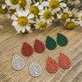 Set of Four Beautiful Carved Wood Earrings