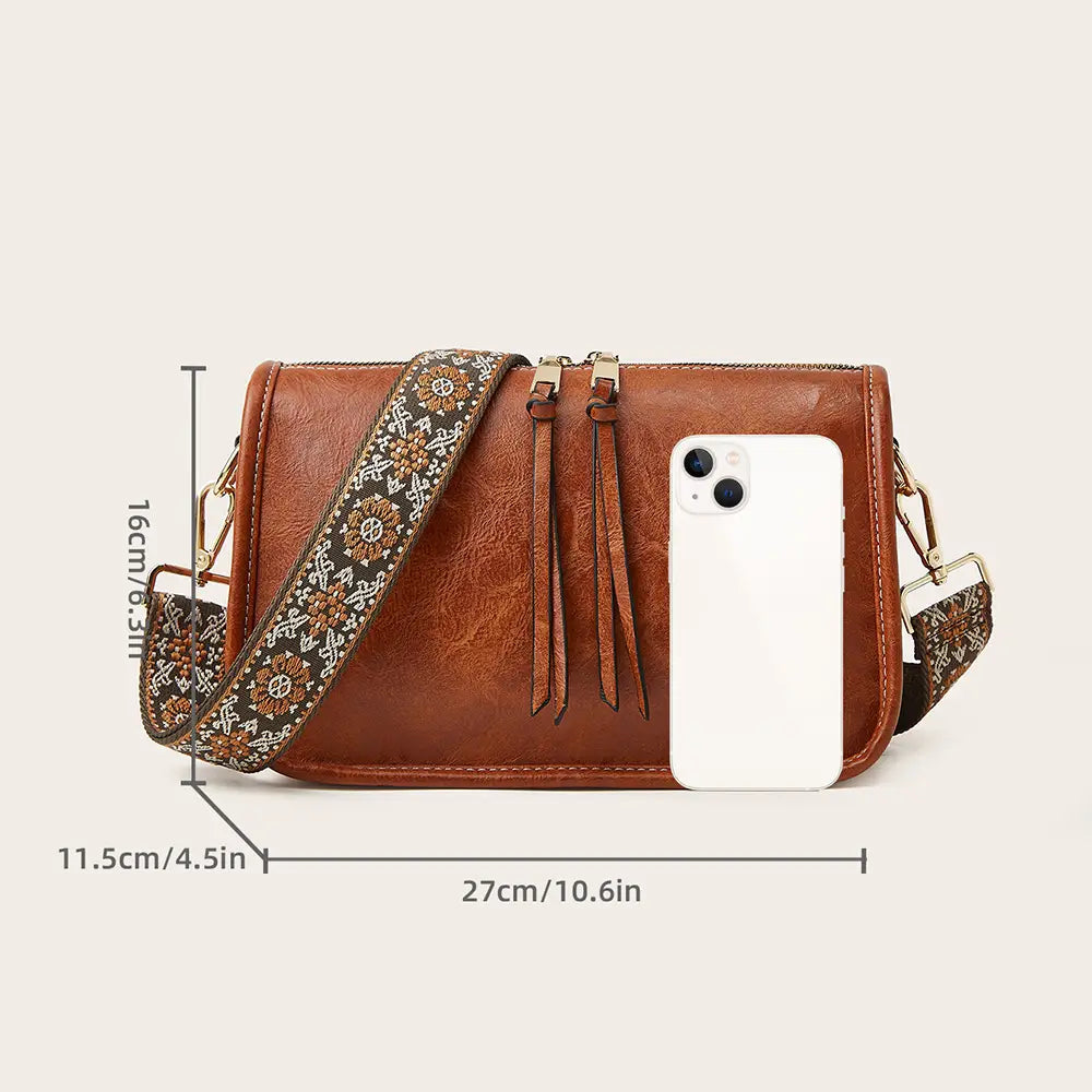 Bohemian Wide Shoulder Strap Crossbody Bag