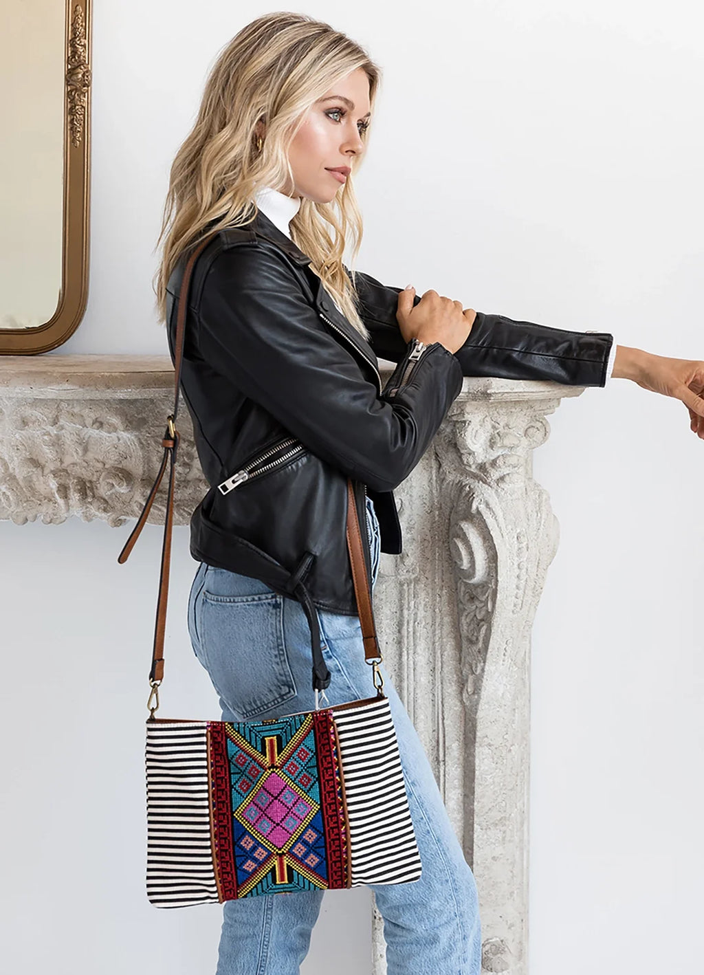 Felicity Aztec Embroidered Crossbody