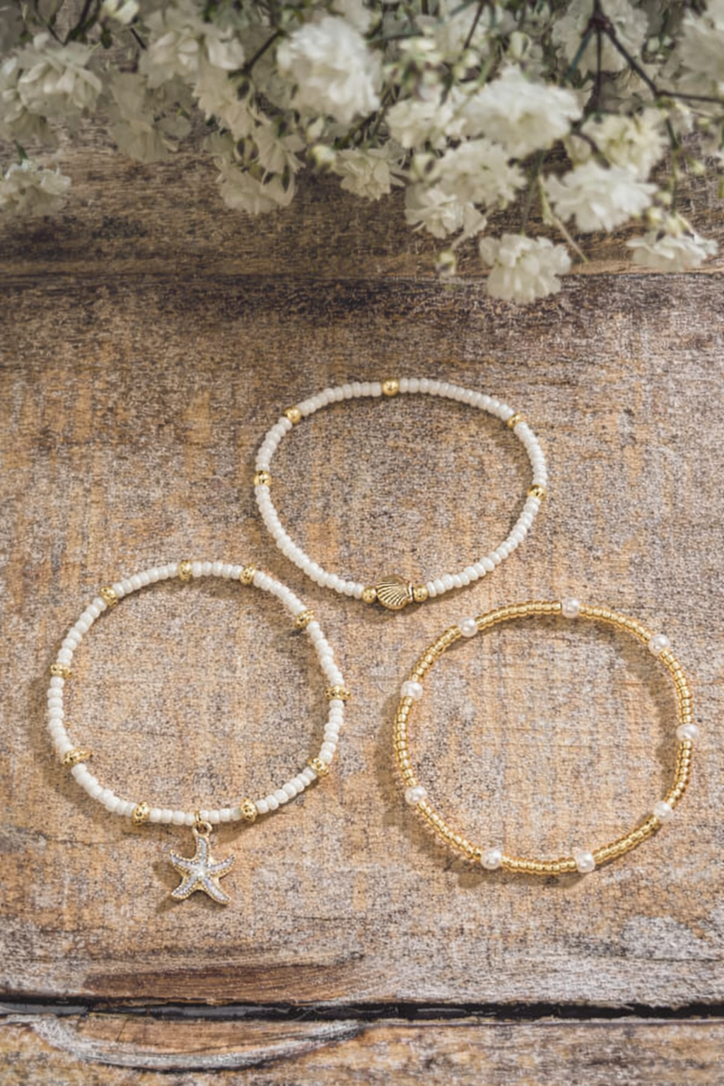 Beautiful 3 Piece Beaded Anklet Set