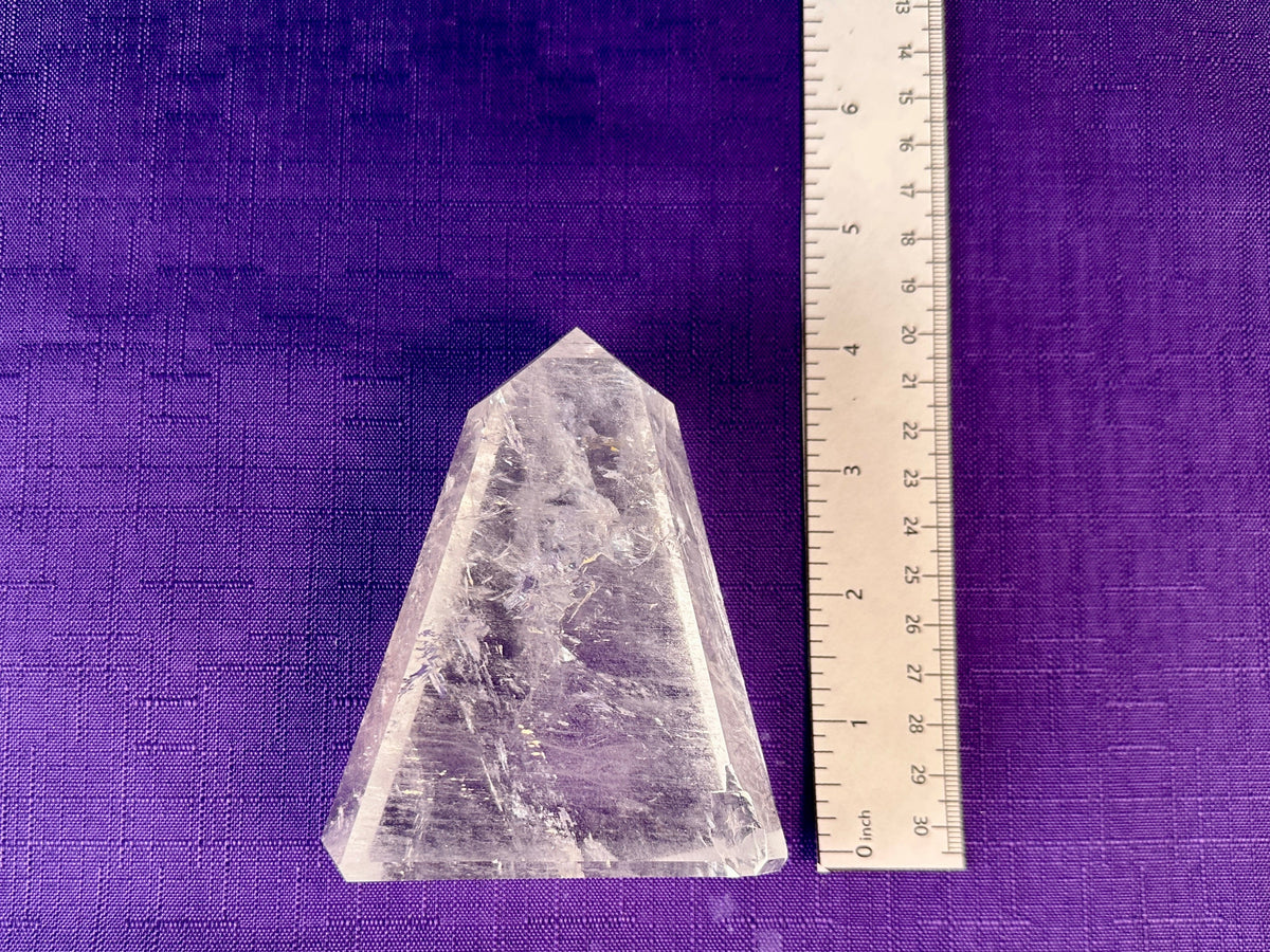 Premium Clear Quartz Obelisk, Standing Polished Clear Quartz Point