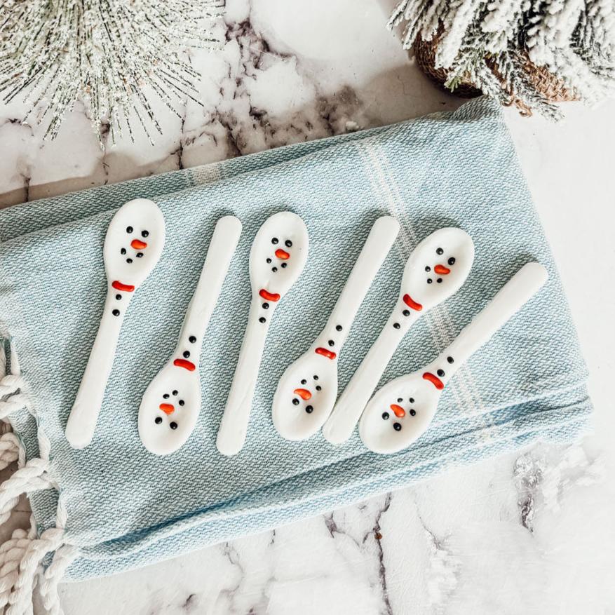 Snowman Edible Spoons