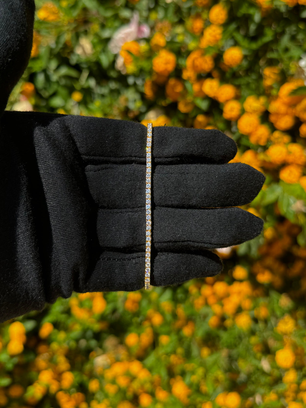 2mm Moissanite Tennis Bracelet in Yellow Gold