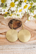 Beautiful Gold Disc Drop Earrings