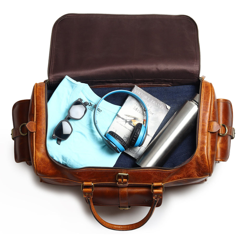 Berlin Leather Weekender Duffle Bag