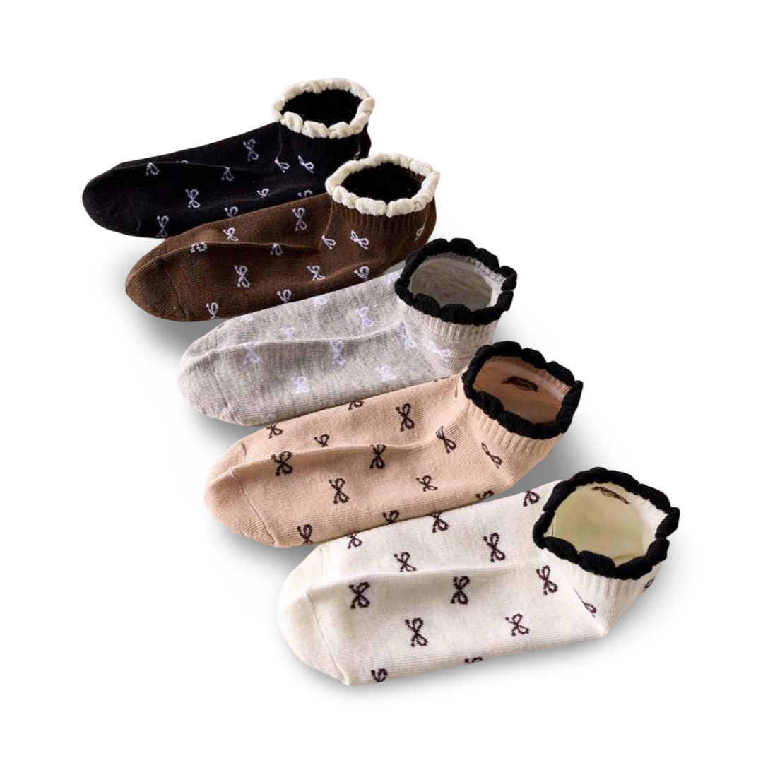 Adorable 5 Pair Bow Socks