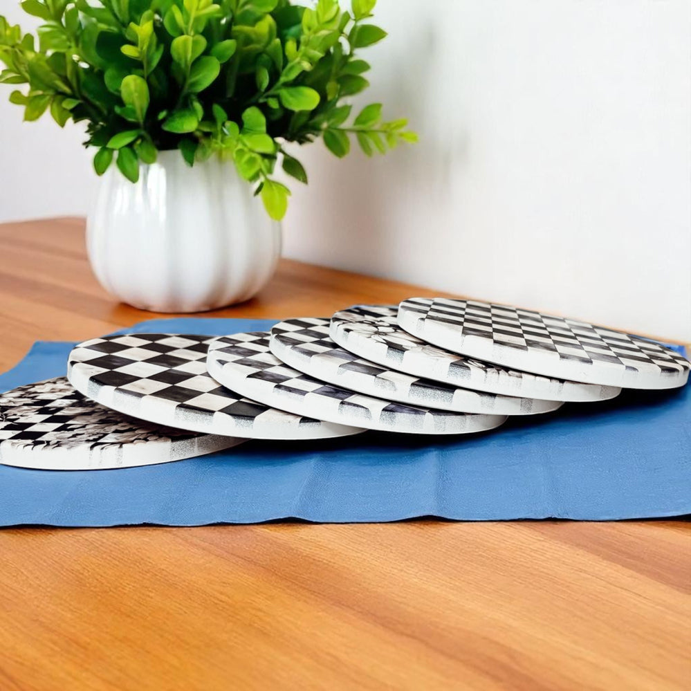 Courtly Check Coasters