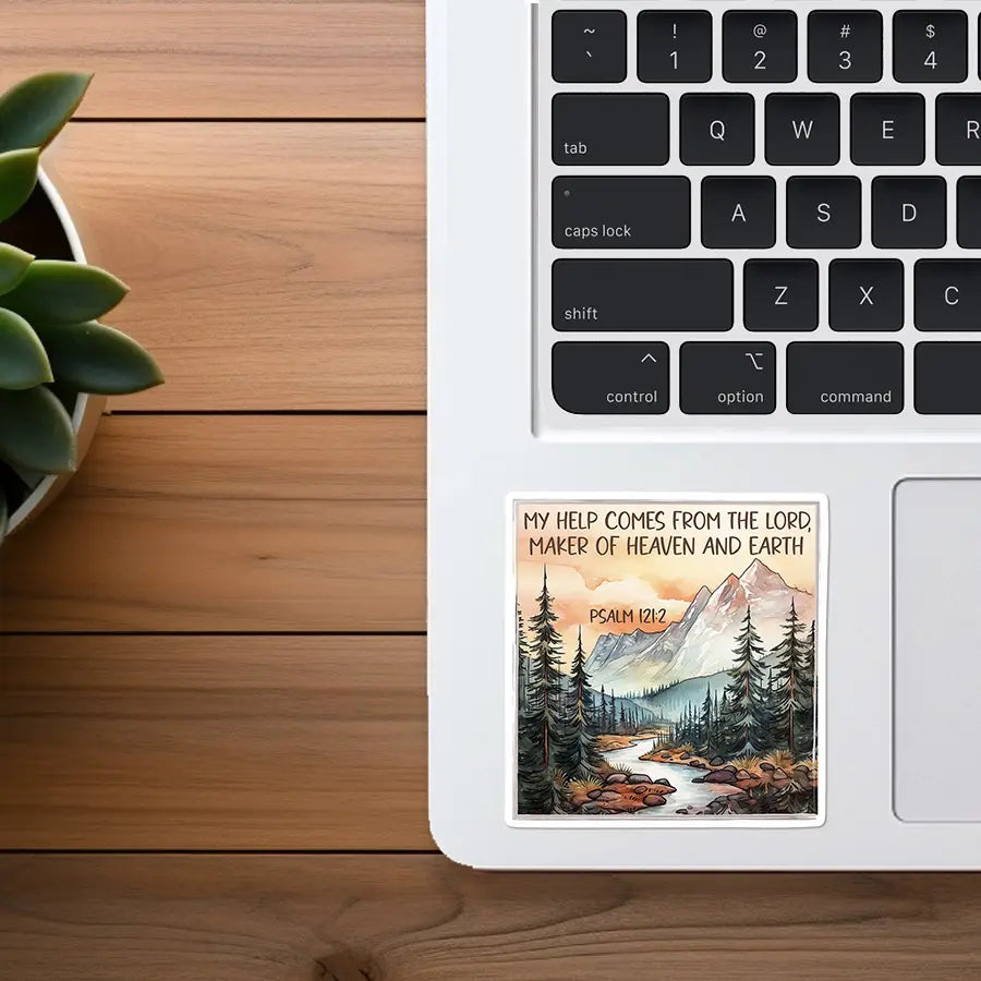 My Help Comes from the Lord | Christian Sticker | Mountains