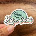 Love Like Jesus | Waterproof Vinyl Christian Sticker | Retro