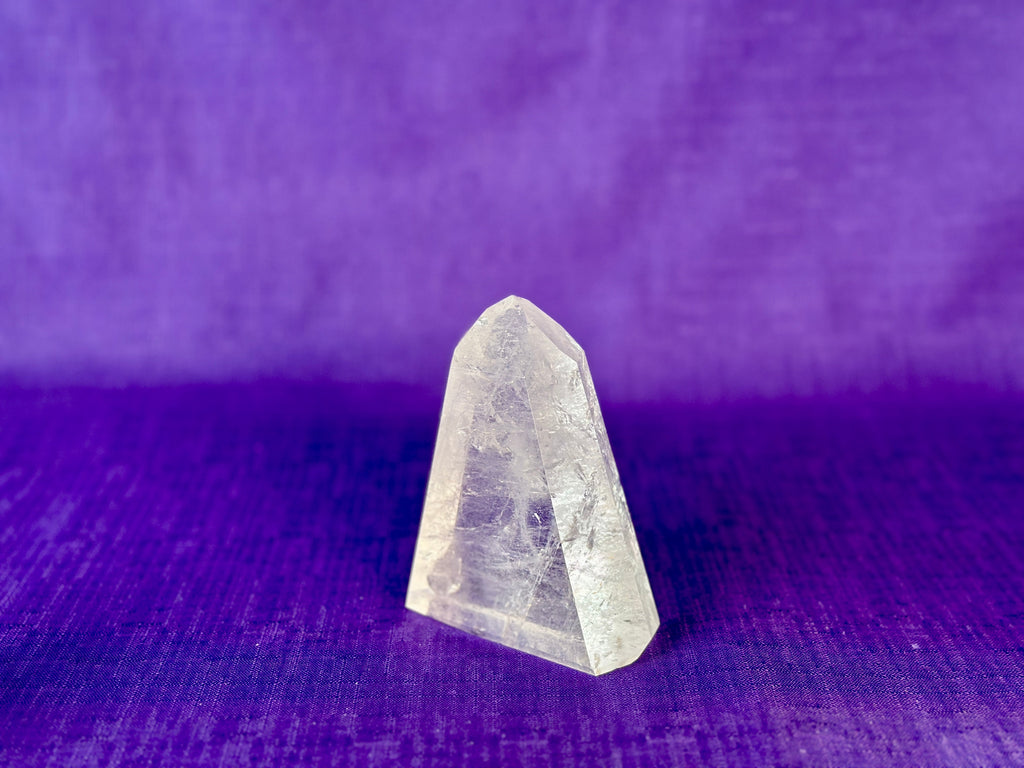 Premium Clear Quartz Obelisk, Standing Polished Clear Quartz Point